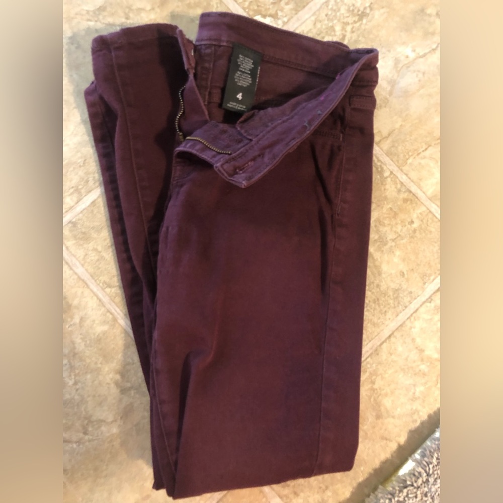 Colored jeans, size 4, plum